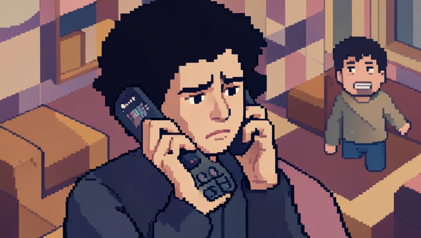 person looking skeptically at smartphone receiving suspicious call